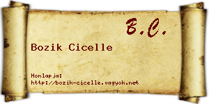 Bozik Cicelle névjegykártya